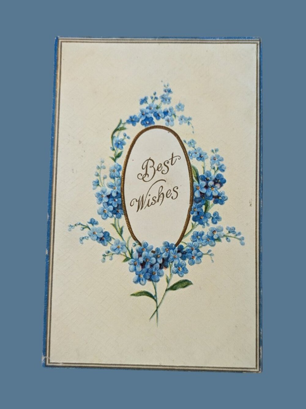 POSTCARD SALE 10/$20 Embossed 1912 Forget-Me-Not "Best Wishes" Postcard